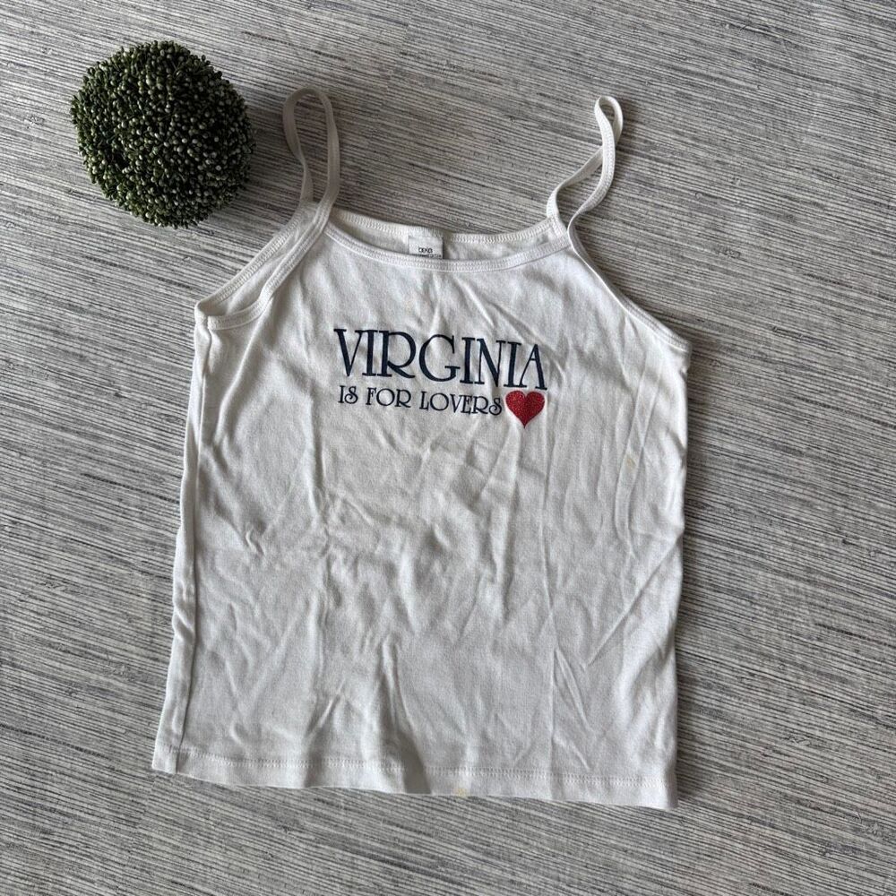 Vintage Y2K Virginia Is For Lovers Spaghetti Strap Tank Top White Large
